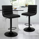 Hoxton Room Black Tristan Faux Leather Adjustable Barstools
