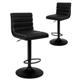 Hoxton Room Black Tristan Faux Leather Adjustable Barstools