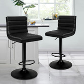 Hoxton Room Black Tristan Faux Leather Adjustable Barstools