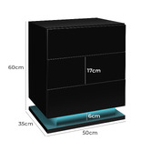 Hoxton Room Nigel 3 Drawer Bedside Table with LED Light
