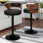 Hoxton Room Brown Ackley Faux Leather Adjustable Barstools