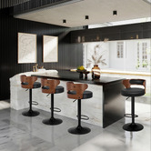 Hoxton Room Brown Ackley Faux Leather Adjustable Barstools