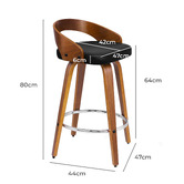 Hoxton Room 64cm Newton Faux Leather Swivel Barstools