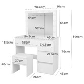 Hoxton Room 2 Piece Vehsa Dressing Table &amp; Stool Set