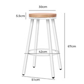 Hoxton Room 67cm Aritz Pine Wood Barstools