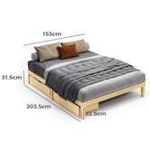 Hoxton Room Kiri Pine Wood Bed with Underbed Storage