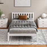 Hoxton Room White Hazel Pine Wood Bed Frame