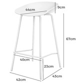 Hoxton Room 67cm Dayton Metal Bar Stools