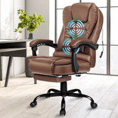 Hoxton Room Lincoln Faux Leather Massage Executive Chair with Footrest
