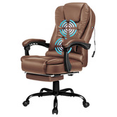 Hoxton Room Lincoln Faux Leather Massage Executive Chair with Footrest