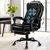 Hoxton Room Lincoln Faux Leather Massage Executive Chair with Footrest