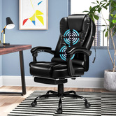 Hoxton Room Lincoln Faux Leather Massage Executive Chair with Footrest