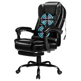 Hoxton Room Lincoln Faux Leather Massage Executive Chair with Footrest