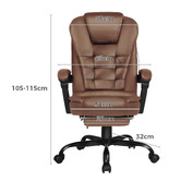 Hoxton Room Lincoln Faux Leather Massage Executive Chair with Footrest