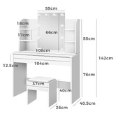 Hoxton Room 2 Piece Taimi Dressing Table &amp; Stool Set