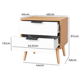Hoxton Room Sebastian 2 Drawer Bedside Table