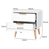 Hoxton Room Sebastian 2 Drawer Bedside Table