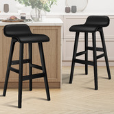Hoxton Room 74cm Black Frances Faux Leather Barstools