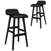 Hoxton Room 74cm Black Frances Faux Leather Barstools