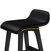Hoxton Room 74cm Black Frances Faux Leather Barstools