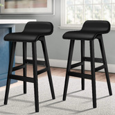 Hoxton Room 74cm Black Frances Faux Leather Barstools