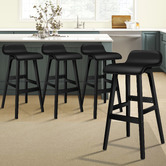 Hoxton Room 74cm Black Frances Faux Leather Barstools