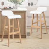 Hoxton Room 74cm White Frances Faux Leather Barstools