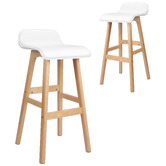 Hoxton Room 74cm White Frances Faux Leather Barstools
