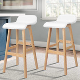 Hoxton Room 74cm White Frances Faux Leather Barstools