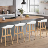 Hoxton Room 74cm White Frances Faux Leather Barstools
