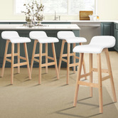 Hoxton Room 74cm White Frances Faux Leather Barstools