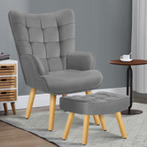 Hoxton Room 2 Piece Mauro Velvet Armchair &amp; Footstool Set