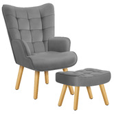 Hoxton Room 2 Piece Mauro Velvet Armchair &amp; Footstool Set