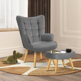 Hoxton Room 2 Piece Mauro Velvet Armchair &amp; Footstool Set
