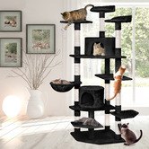Hoxton Room 202cm Fir Wood &amp; Plush Cat Scratching Tree