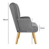 Hoxton Room 2 Piece Mauro Velvet Armchair &amp; Footstool Set