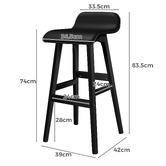 Hoxton Room 74cm Black Frances Faux Leather Barstools