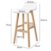 Hoxton Room 74cm White Frances Faux Leather Barstools