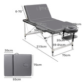 Hoxton Room Carson 75cm Faux Leather 3 Fold Massage Table