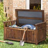 Hoxton Room 2 Seater Everdeen Fir Wood Outdoor Storage Bench