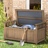 Hoxton Room 2 Seater Everdeen Fir Wood Outdoor Storage Bench