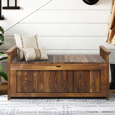 Hoxton Room 2 Seater Everdeen Fir Wood Outdoor Storage Bench