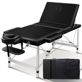 Hoxton Room Black Carson 65cm Faux Leather 3 Fold Lift Up Massage Table