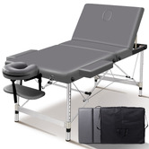 Hoxton Room Grey Carson 65cm Faux Leather 3 Fold Lift Up Massage Table