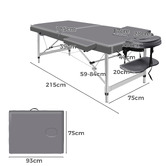 Hoxton Room Carson 75cm Faux Leather 2 Fold Lift Up Massage Table