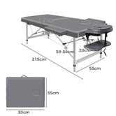 Hoxton Room Carson 55cm Faux Leather 2 Fold Lift Up Massage Table