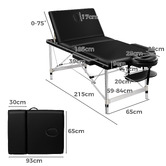 Hoxton Room Carson 65cm Faux Leather 3 Fold Lift Up Massage Table