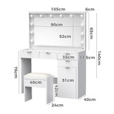 Hoxton Room 2 Piece Zeta Dressing Table &amp; Stool Set