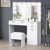 Hoxton Room 2 Piece Zeta Dressing Table &amp; Stool Set