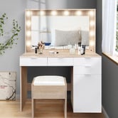 Hoxton Room 2 Piece Zeta Dressing Table &amp; Stool Set